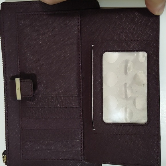 Kate Spade Wristlet Burgundy Merlot Wallet 8" x 4" - Picture 4 of 4